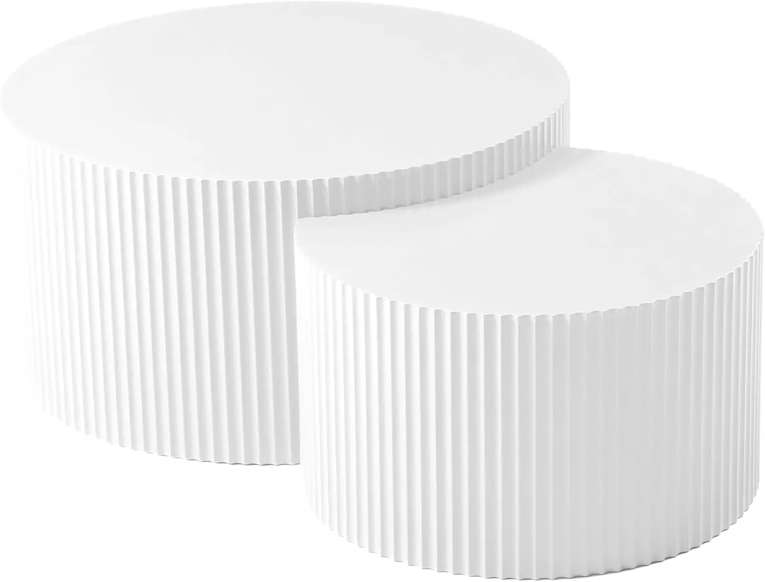 Coffee Tables For Living Room, Round Wood Coffee Table Embossed Design Nesting Coffee Table Modern End Table Luxury Side Tables