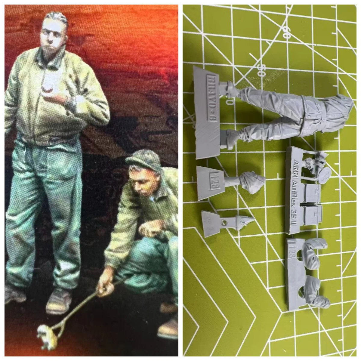

1: 35 Resin Model World War II Soldier Baking Bread Scene Model Toy Unpainted 1 Person