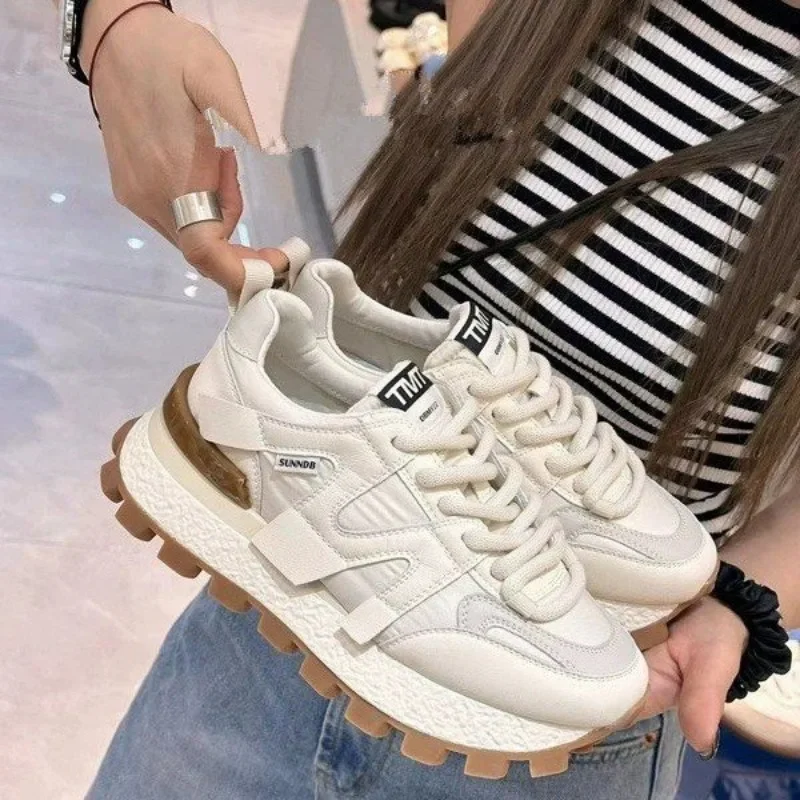 Xiao Man Waist Sports Casual Shoes Female 2023 Spring/Summer/Autumn New Thick Sole Casual Shoes Breathable Sports Shoes Female