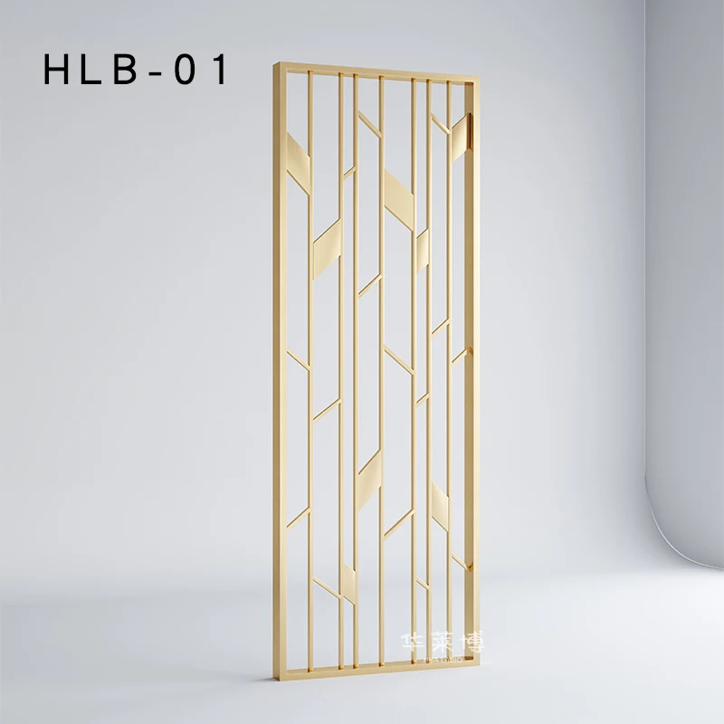 Customized light luxury stainless steel screen partition wall, titanium gold, minimalist postmodern living room entrance door,