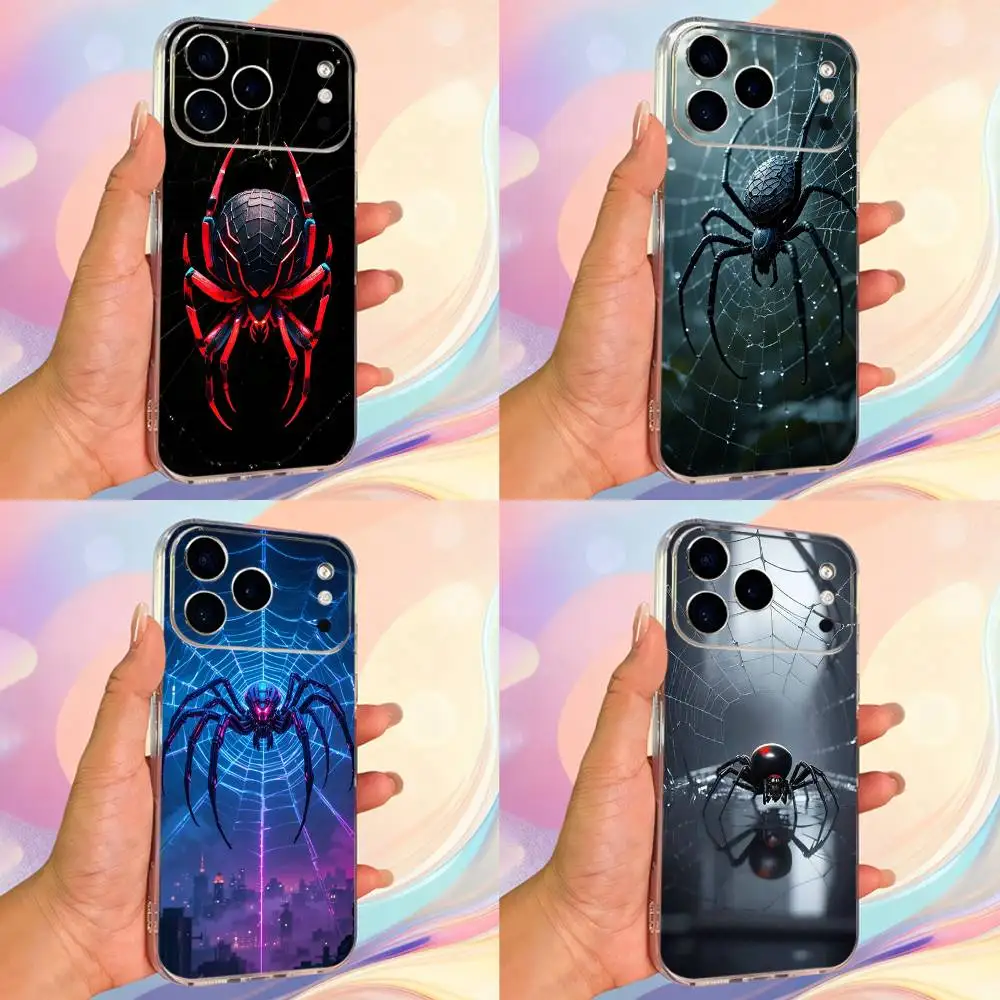 

Danger Art Black Widow Spider Phone Case For iPhone 14,13,12,11,17,16,15,Pro,Max,Plus,X,XS,XR,SE,Mini Transparent Soft Cover