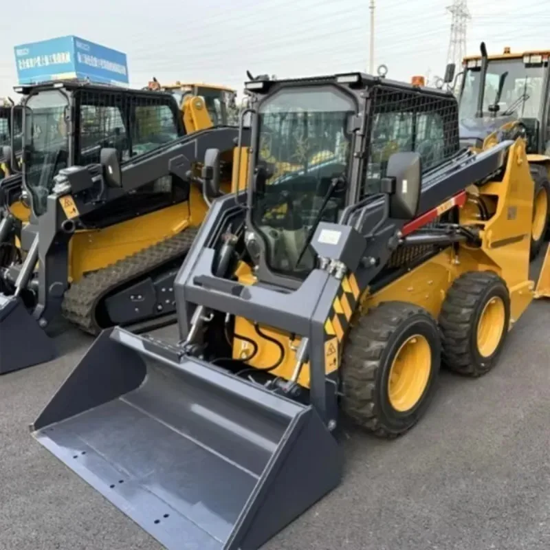 Cran Mini+ Skid Steer Loader with Attachments Earth-Moving Machinery Wheel Loader with 1-Year Warranty Core Components Motor