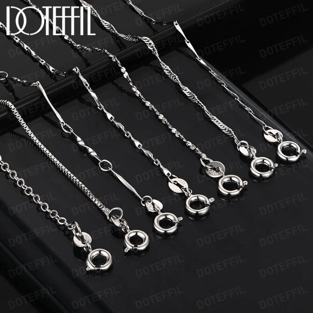 DOTEFFIL 925 Sterling Silver Basic Free-Matching Chain Necklace DIY with Pendant