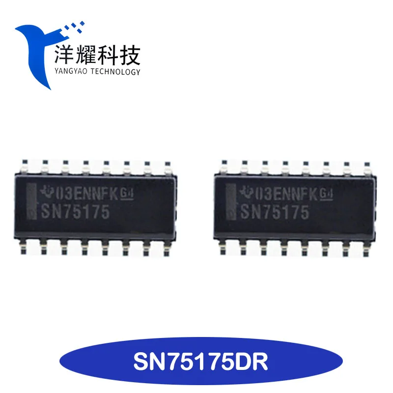 New Original SN75175DR SOIC-16 Pin Four-way Differential Line Receiver IC Chip