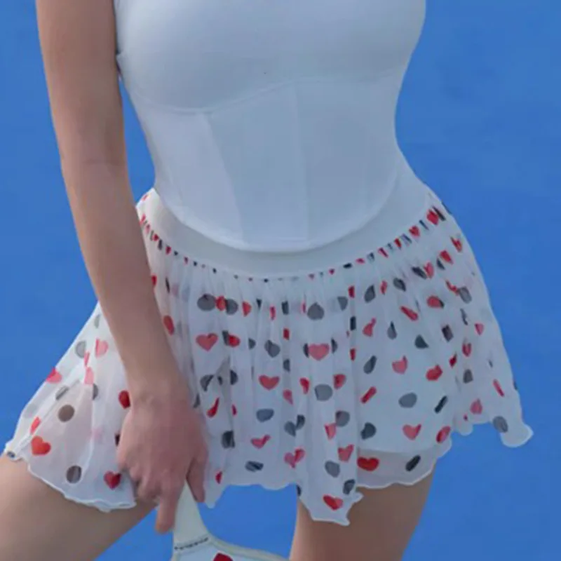 فساتين تنس نسائية ناعمة قابلة للتنفس سريعة الجفاف ومرونة عالية، فساتين رياضية عالية الخصر بتصميم فساتين قصيرة للفتيات