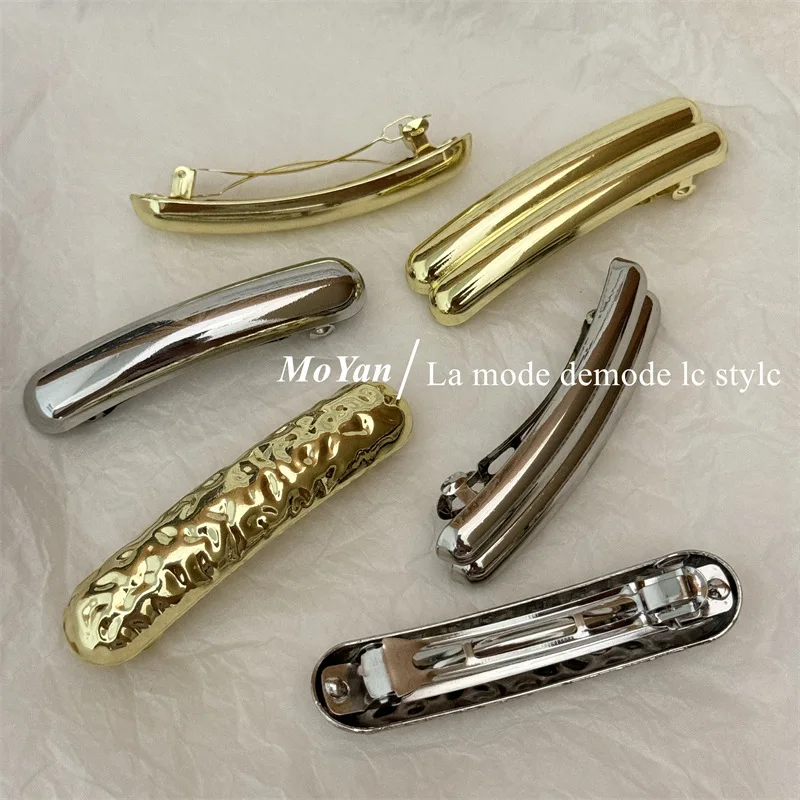 2024 Metal Irregular Double-layer Hairpin for Women Silver Golden Headband Hairclip Girls Fashion Jewelry Hair Accessories Gift