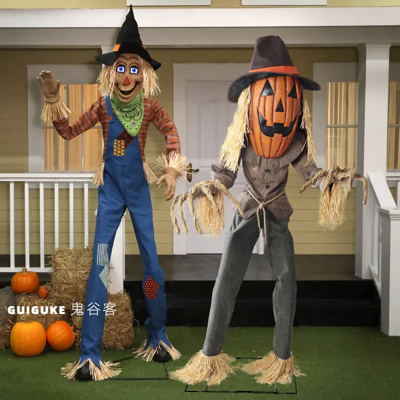 

Halloween Decoration Large Electric Skull Sensing Sound Ghost Witch Pumpkin Man Haunted House Horror Props Ornament
