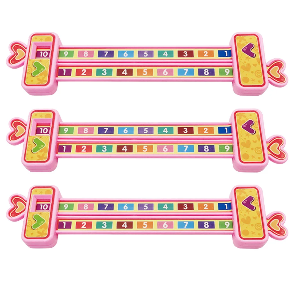 3Pcs Addition Subtraction Ruler Scientific Design Easy Use Thick Flexible Numbers Matching Ruler Early Education Math Learning