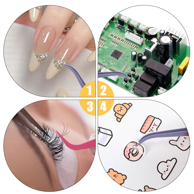 Pęsety do rzęs Macaron Pęseta Ozdoby do paznokci Scrapbooking Naklejki Taśma Podnoszenie DIY Junk Journal Album Klips ze Stali Nierdzewnej Narzędzie DIY