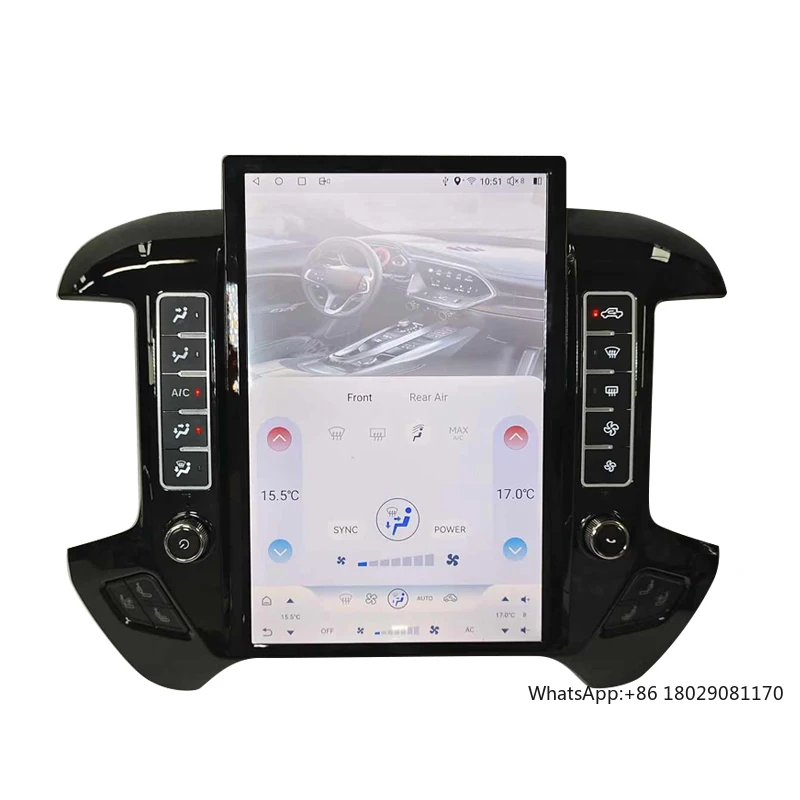 Daolutong Upgraded Android 13 Car Radio GPS Navigation Dashboard Stereo Carplay Chevrolet Silverado/GMC TV DSP CD DVD Player