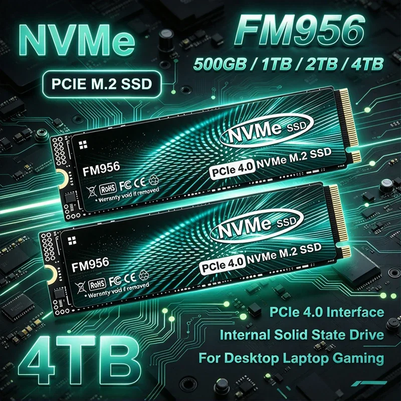 FM956 SSD NVMe M.2 2280 de alto desempenho, 1 TB, 2 TB, 4 TB, PCIe Gen4, disco de armazenamento rápido para jogos, para PS5, PC, laptop e computador de mesa.