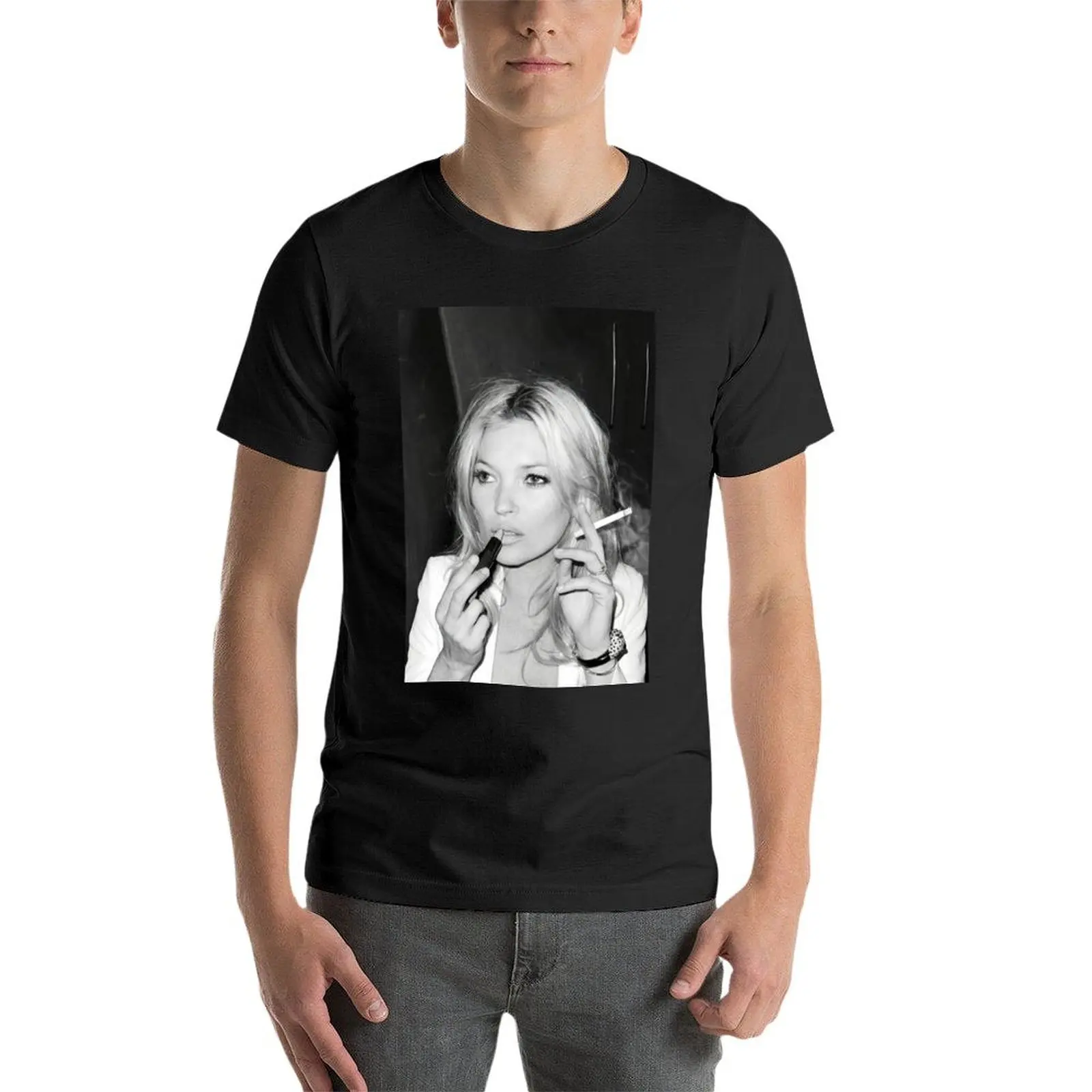 Smoking Kate Moss T-Shirt customs design your own summer clothes mens tall t shirts