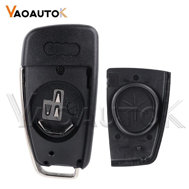 Flip Folding Car Key Shell For Audi Q7 B7 Q3 A3 TT A2 A8 A6 A6L A4 S5 C5 C6 B6 Replacement Flip Remote Car Key Case 3 Buttons