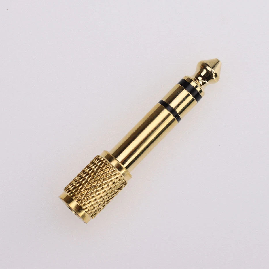300 stücke Gold-überzogene 6,5mm Stecker auf 3,5mm Weibliche Jack Stecker Audio Headset Mikrofon Gitarre Aufnahme Adapter