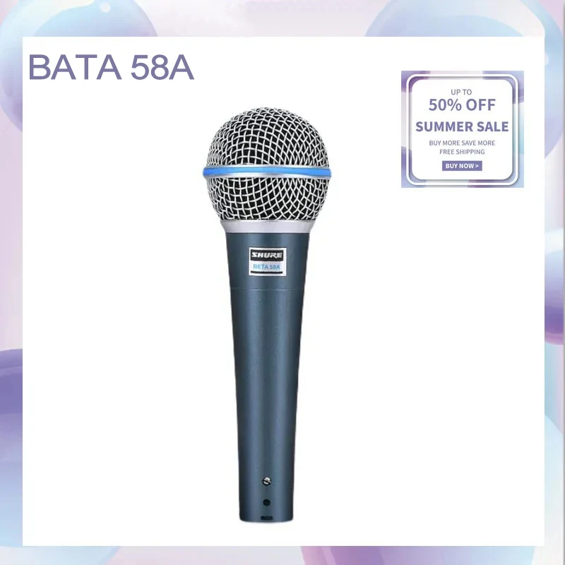 SHURE Beta 58A Dynamic Microphone Professional Wired Vocal Microphone For Singing Stage Karaoke Studio Computer Gaming