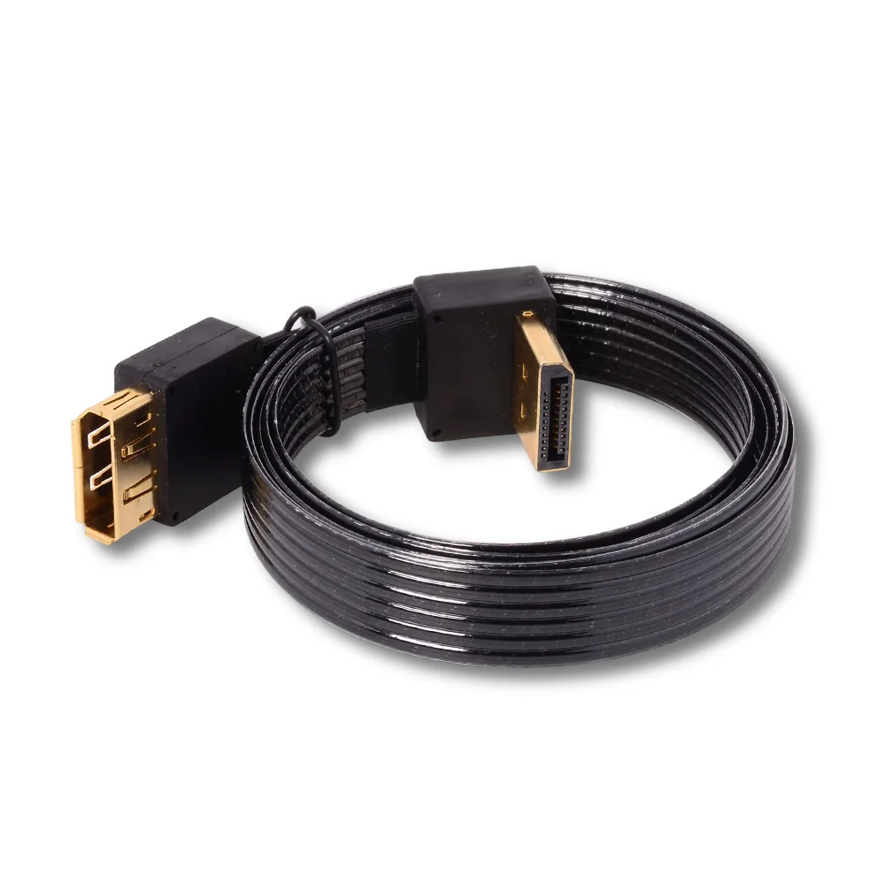 DisplayPort DP maschio sinistro, destro, su e giù, angolo di 90 gradi a presa femmina, cavo di prolunga per montaggio a pannello, 5-3 m, personalizzato