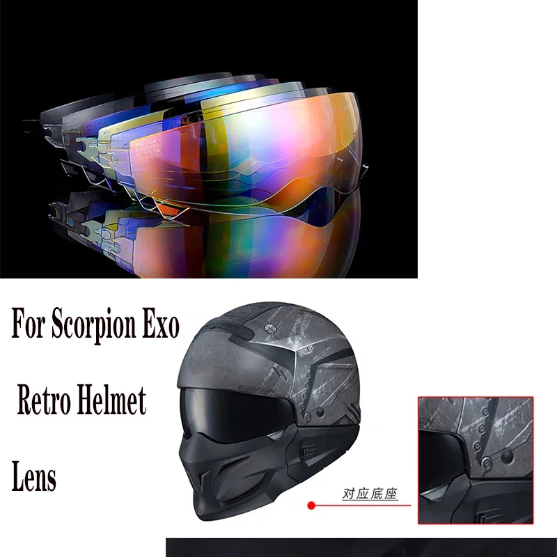 Motorcycle Helmet Lens for Scorpion Exo Retro Helmet Lens Endoscope Anti-UV PC Visor Lens Accessories