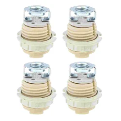 4 Pcs Ring Adapter G9 Ceramic Lamp Holder Sockets Halogen Light Bulb Full Teeth