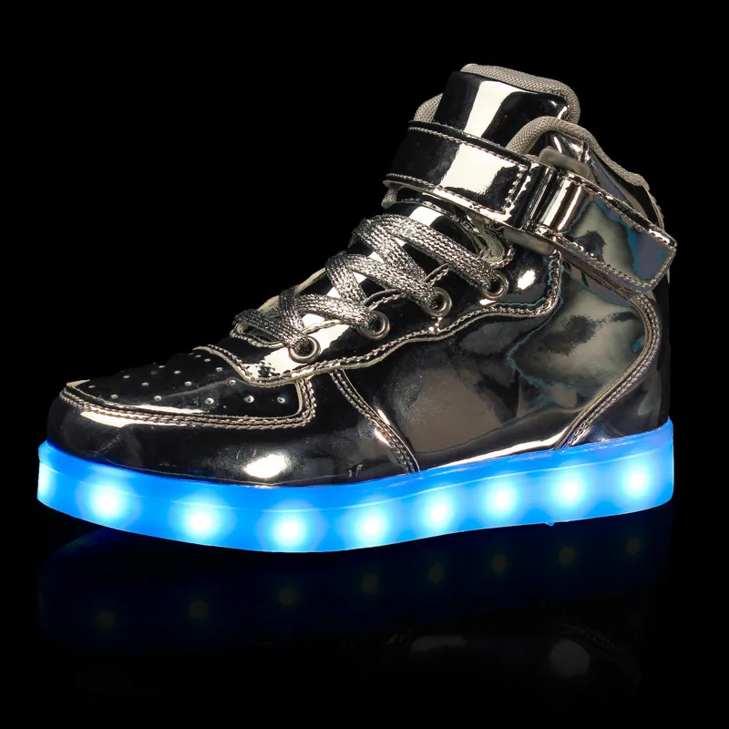 Trump LED Light Up Shoes Light for Men High Top LED Sneakers USB Recharging Shoes Women Glowing Luminous Flashing Shoes LED Kids