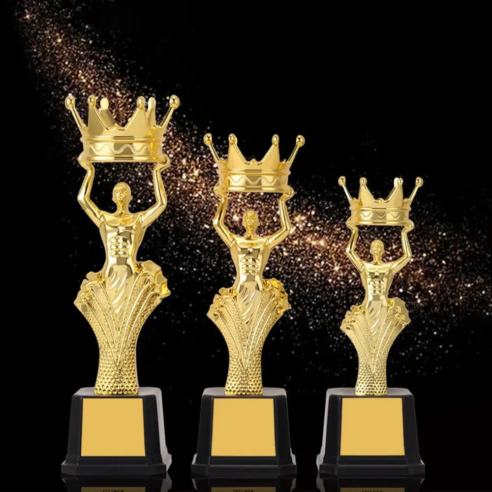 Plastic Award Trophy Crown Golden Winner Award Trophy Toy Singing Dancing Competition Craft Souvenirs Reward Prize Cup