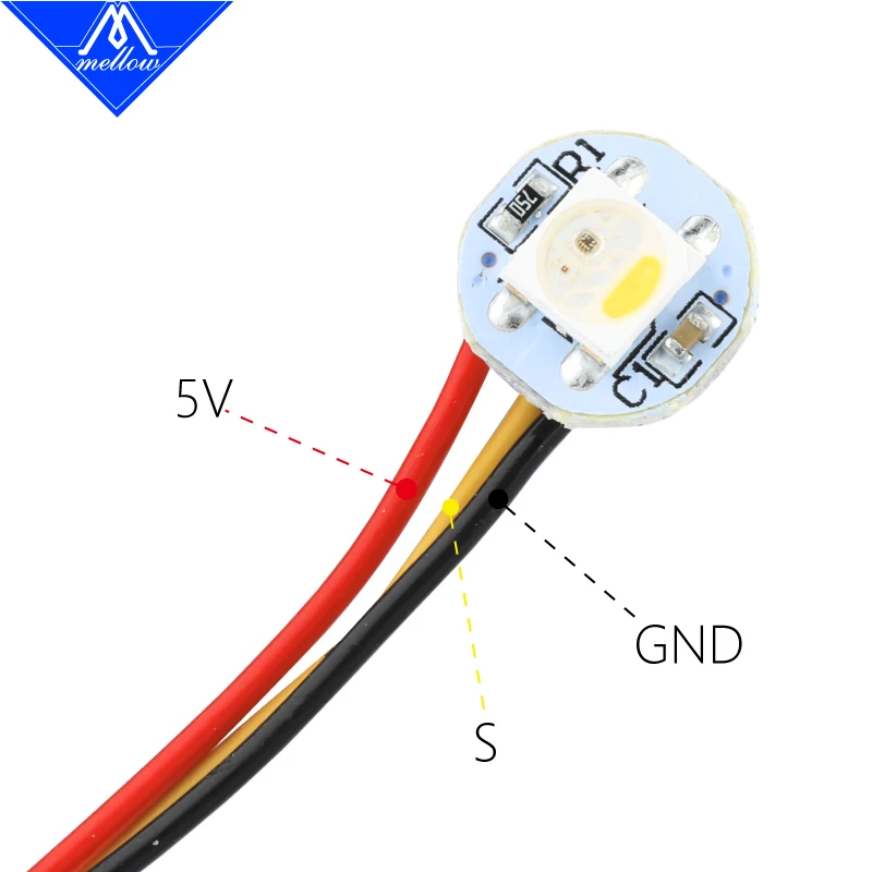 LED PCB Tombol Mini Bollow NeoPixel RGBW untuk Printer 3D Volon2.4 Trident DIY Kit LED STEALTHBURNER Memanfaatkan Kabel PTFE
