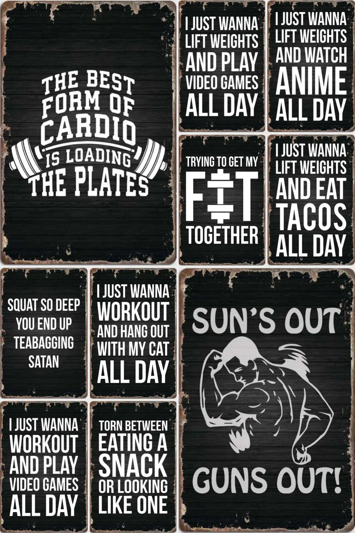 Gym Humor Metal Wall Art Tin Plate Poster Self-discipline Slogan Decoration for Home Decorations Custom Made Decor for Room Men