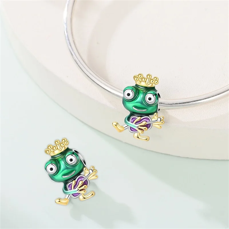 

Hot Sales 925 Sterling Silver Happy Frog Beads Fit Original Bracelet DIY For Women Children Birthday Popular Jewelry Gifts
