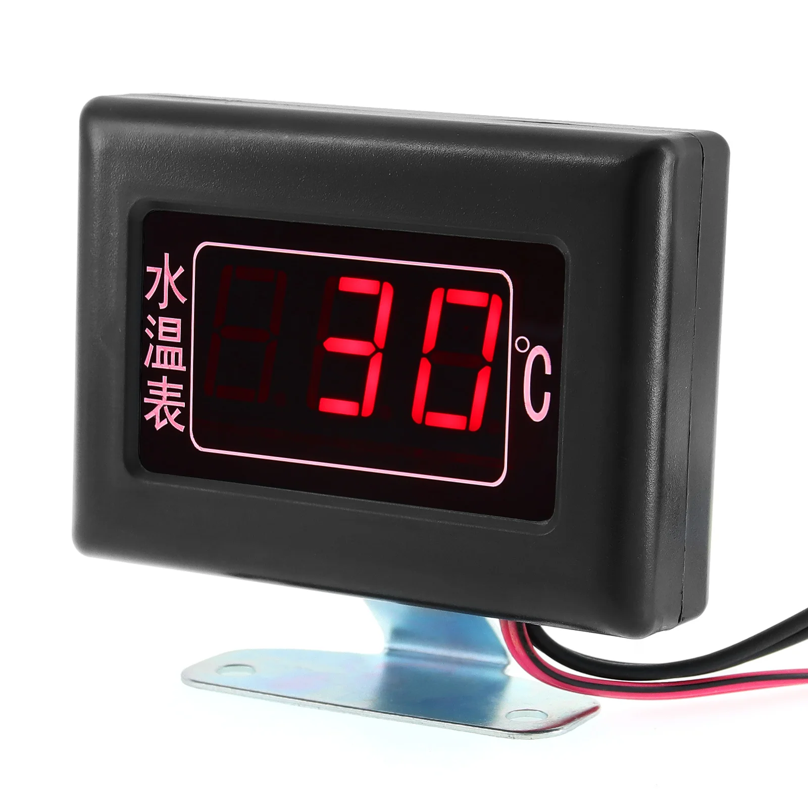 Mini Water Temperature Gauge with Sensor 0-120℃ Water Temp Meter+Sensor 1/8NPT Flashing Alarm for Gasoline Diesel Car 12V 24V