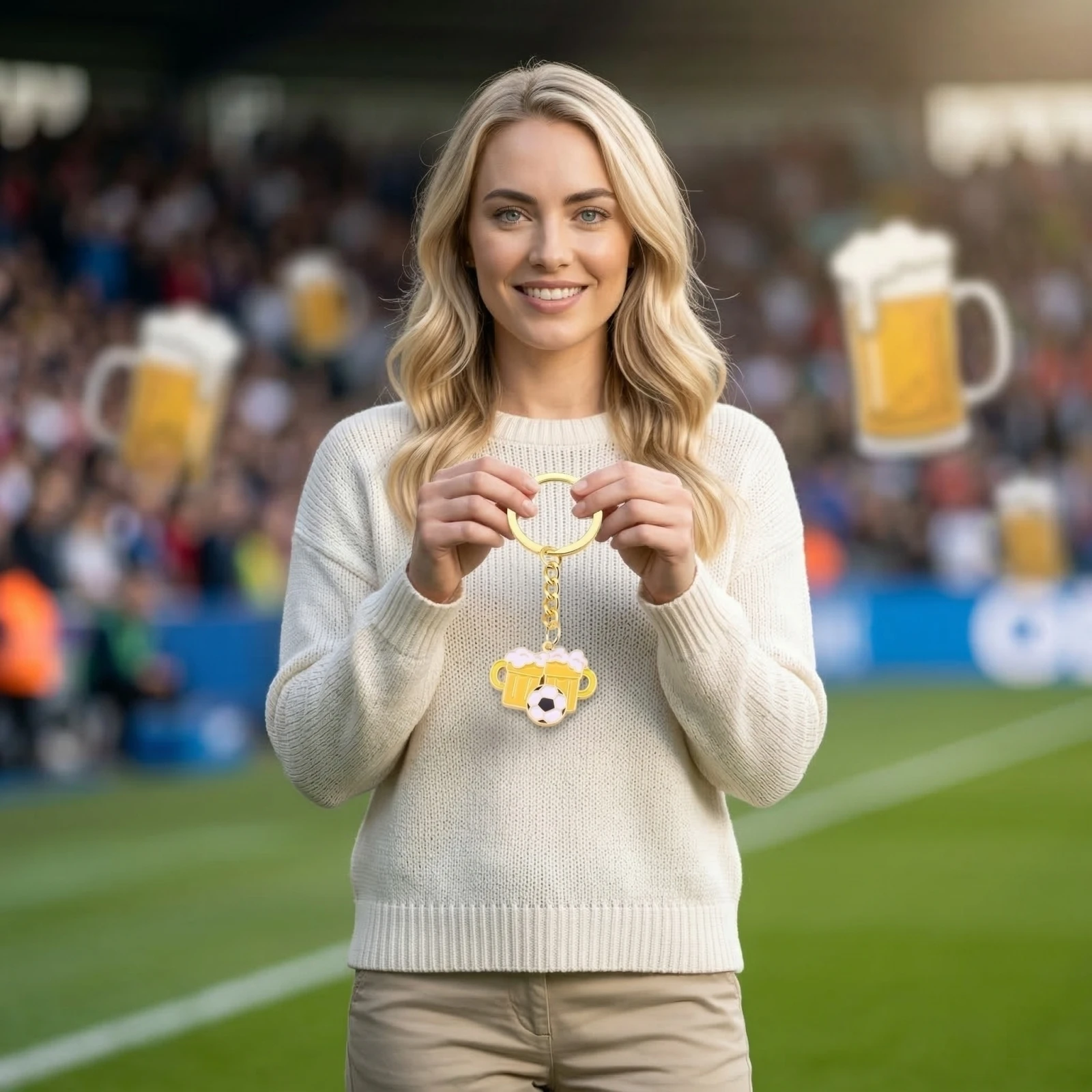 Soccer Charm Keychain Sports Event Fan Souvenir Enamel Pendant Keyring Football Themed Bag Accessory Party Favor