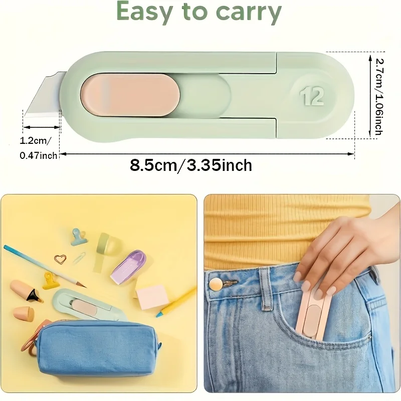 1pc Mini Utility Knife, Craft Knife for Express Package Opening, Student Journal Paper Trimmer, Portable Safety Utility Knife, Office and Home Parcel Opening Tool, Sharp and Durable with Non-Slip Handle, Handmade DIY Tool