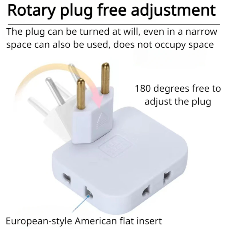 250V Plug To US / EU Universal Plug Dual USB Interface 3 In 1 Foldable Hidden Socket USB 2500W Fast Charger Portable Travel Set