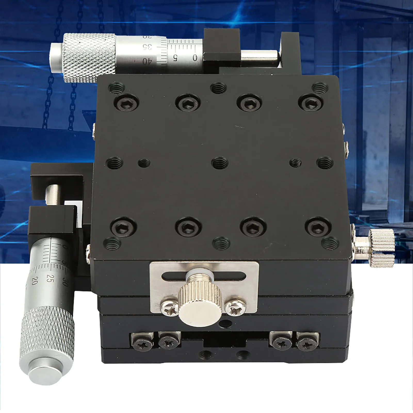 Manual Linear Stages SEMY60AS Micrometer Manual Slide Table Trimming   Roller Linear Stage 60*60*40mm Sliding Table