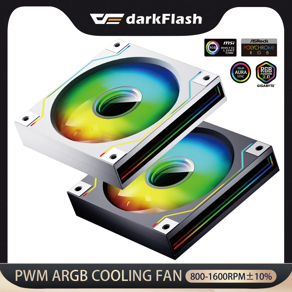 Darkflash DM20 ARGB Pc Case Fan Ventiladores 120mm Pc Infinity Spiegel Ontwerp 4PIN PWM 5V 3PIN Stille Koelventilator luchtkoeler