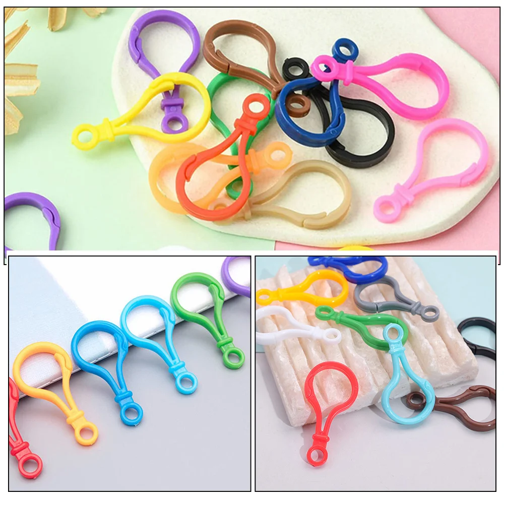 100 Pcs Color Light Bulb Buckle Key Chain Rings for Crafts Keychains Lobster Clasp Bulk Clasps Man