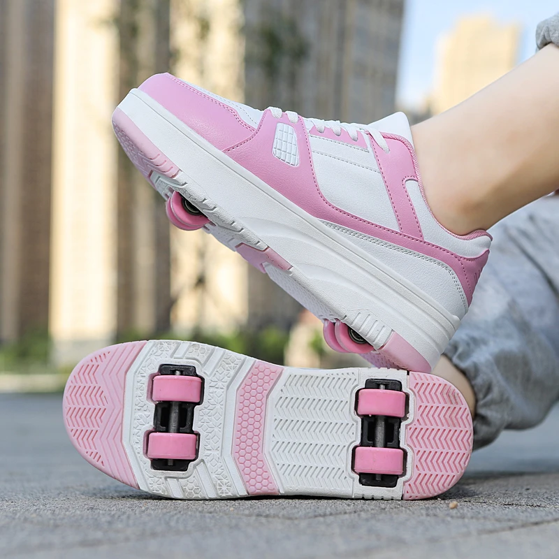 Teenager Walking Shoes, Four Wheel Skates, Student Invisible Girl Pulley Shoes, Sizes 29-40