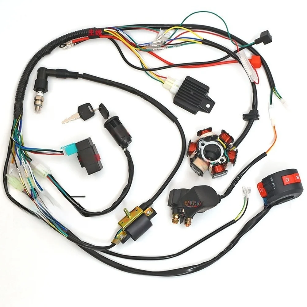 Easy Installation Wire Harness Ignition Coil 25*16*5cm for atv Wire Harness Includes Relay Magnetic Coil Ignition Fits 50-125cc
