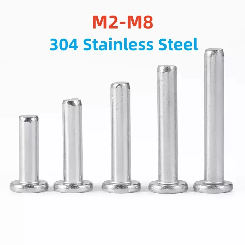 

M2 M2.5 M3 M4 M5 M6 M8 304 Stainless Steel Flat Round Head Solid Rivet Self-plugging Fixed Rivets