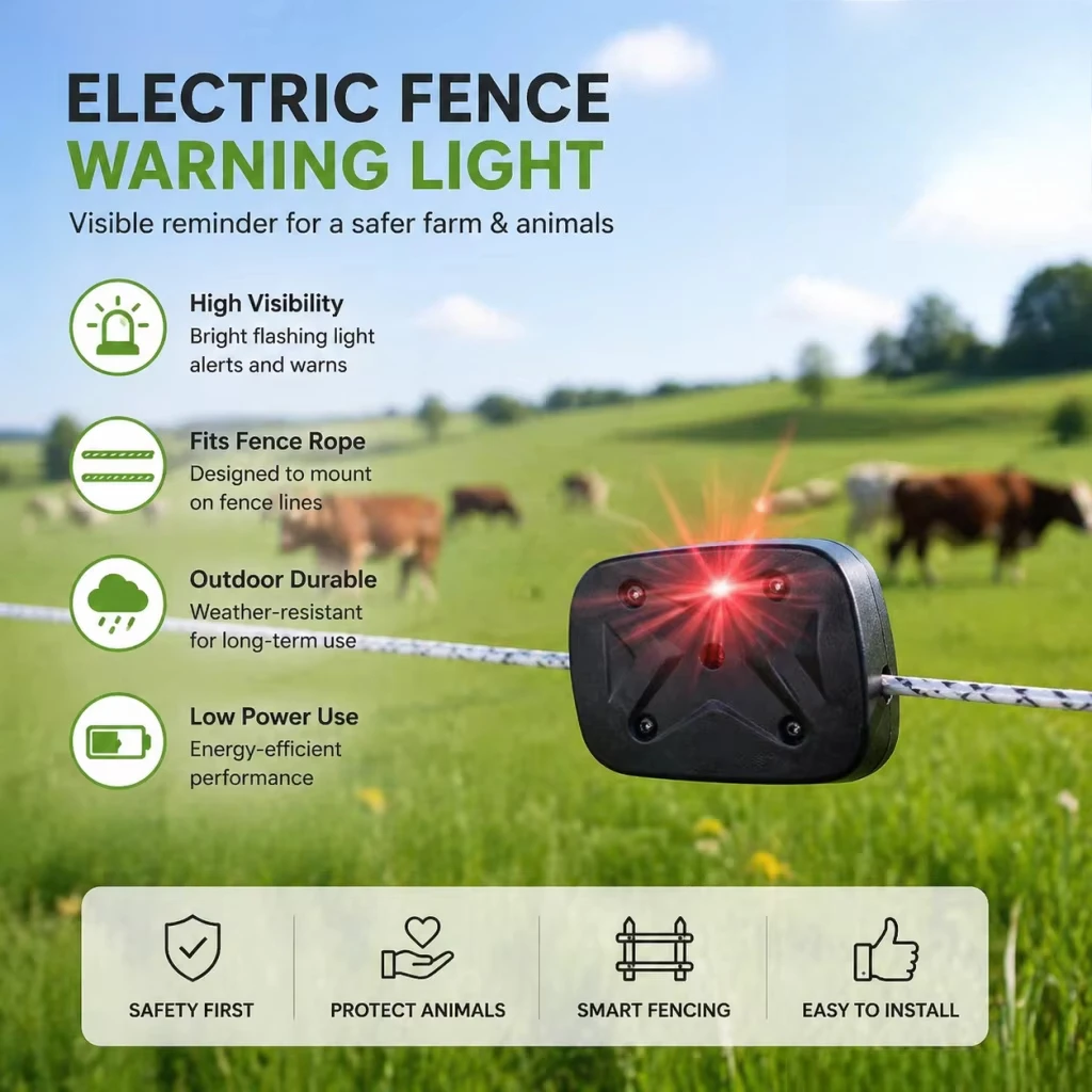 High Visibility Safety Fencing Electric Fence Mo nitor for Checking Voltage Status by Timed Flashing Easily Assembled