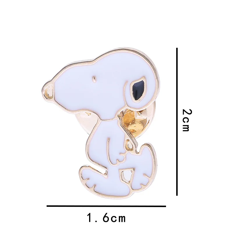 Snoopy Brooch Cute Cartoon Japanese Badge Student Personality Male and Female Pins Neckpins Bag Decorations Anime Enamel Friends