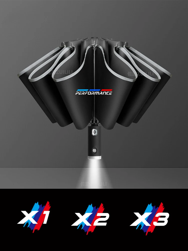 

Car Led Light Automatic Folding Windproof Sunshade Umbrella For BMW M Performance X1 X2 X3 E83 E84 F25 F48 F49 G01 G08 G45 M3 M4