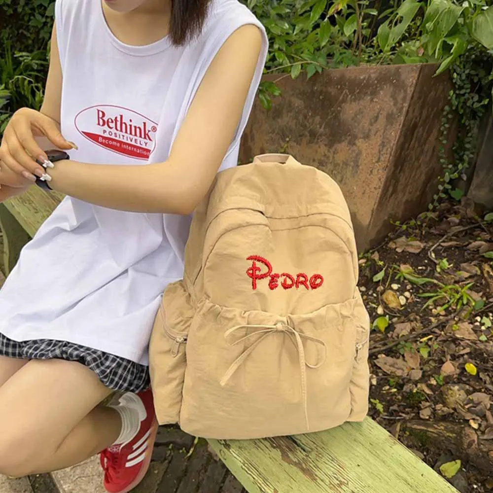 

Any name College Style Women's Backpack, New Travel And Leisure Bag, Personalized Embroidery Fashionable Campus Student Backpack