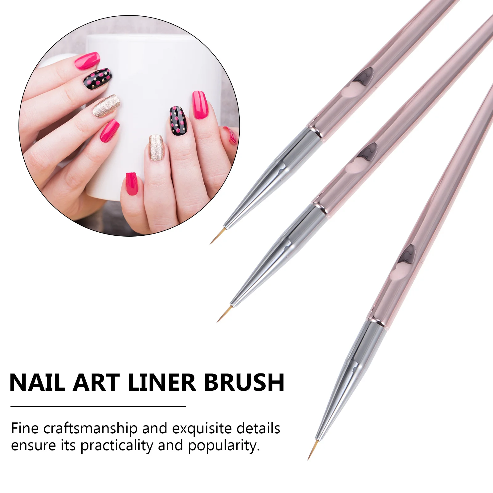 

3Pcs Nail Art Brush Pen Set High-Quality Liner Brushes for Gel Nail Painting Manicure DIY Design Fine Tip Precision Tools