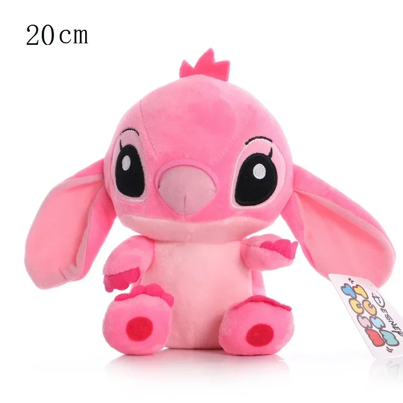 Disney Stitch Cartoon Blue Pink Plush Dolls Anime Toys Lilo and 20CM Pendant Plush Stuffed Toy Christmas Birthday Gifts for Kids