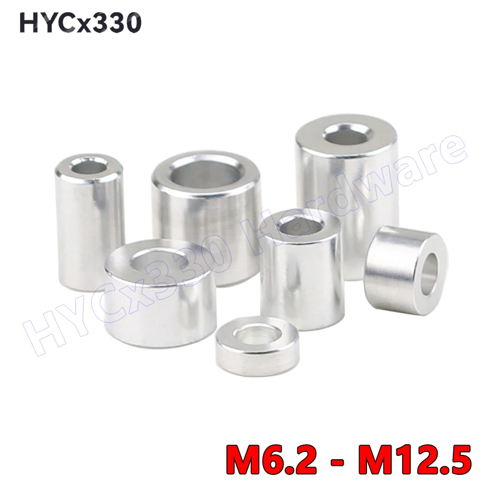 Aluminum alloy Spacer M6.2 to M12.5 Unthreaded Bushing Washer Round Hollow Standoff Straight Through Column Gasket Sleeve