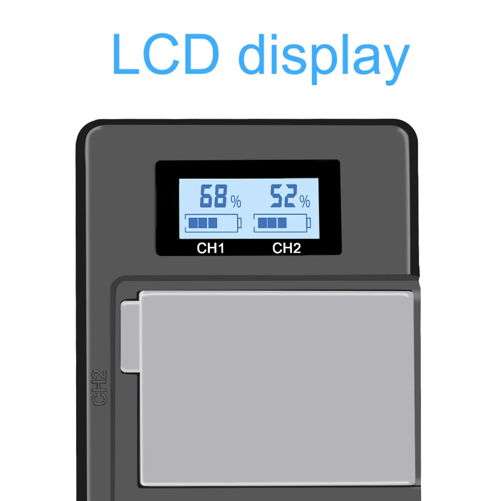 LP-E5 LP-E6 LP-E8 LP-E10 LP-E12 LP-E17 LCD USB Dual Charger LCD Screen Display Smart Charger for Canon Camera Battery Batteries