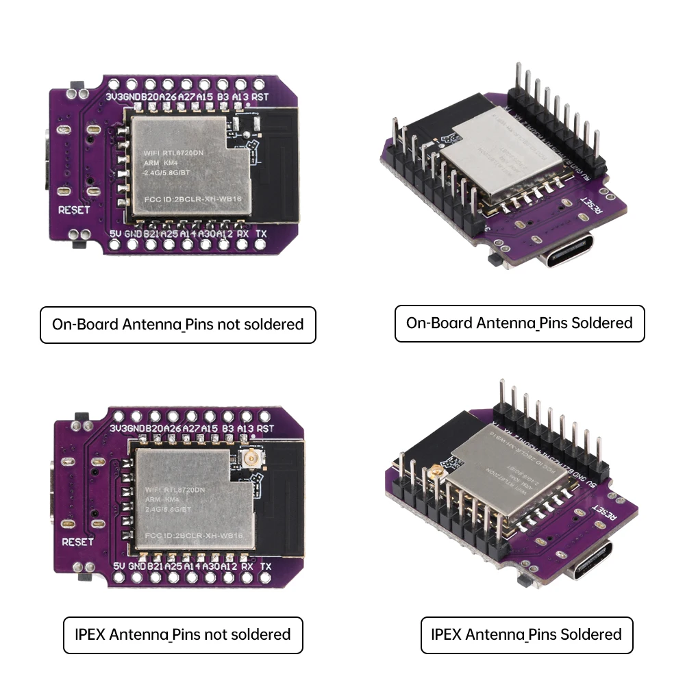 RTL8720DN Dual Band WiFi 5.0 Bluetooth BLE Modul MINI BW16 2,4 GHz CH340 mit WLAN-Entwicklungsboard für Arduino