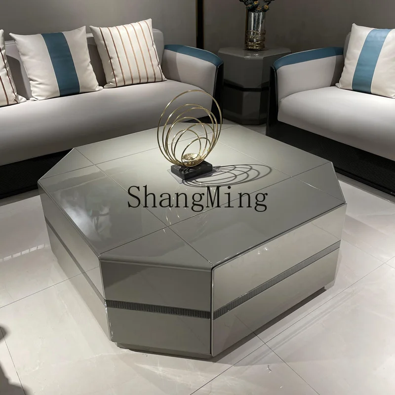 

Длинный журнальный столик из дерева CL, вилла, гостиная, квадратный журнальный столик, современная простая краска, полная мебель