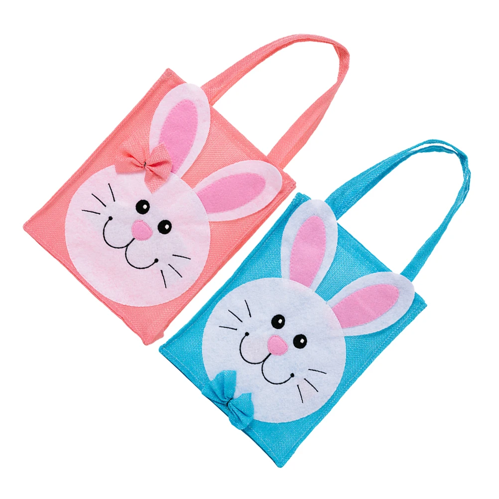 

2pcs Easter Gift Tote Storage Reusable Non Woven Fabric Easter Themed For Candy Cookies Packaging Party Decoration Festival
