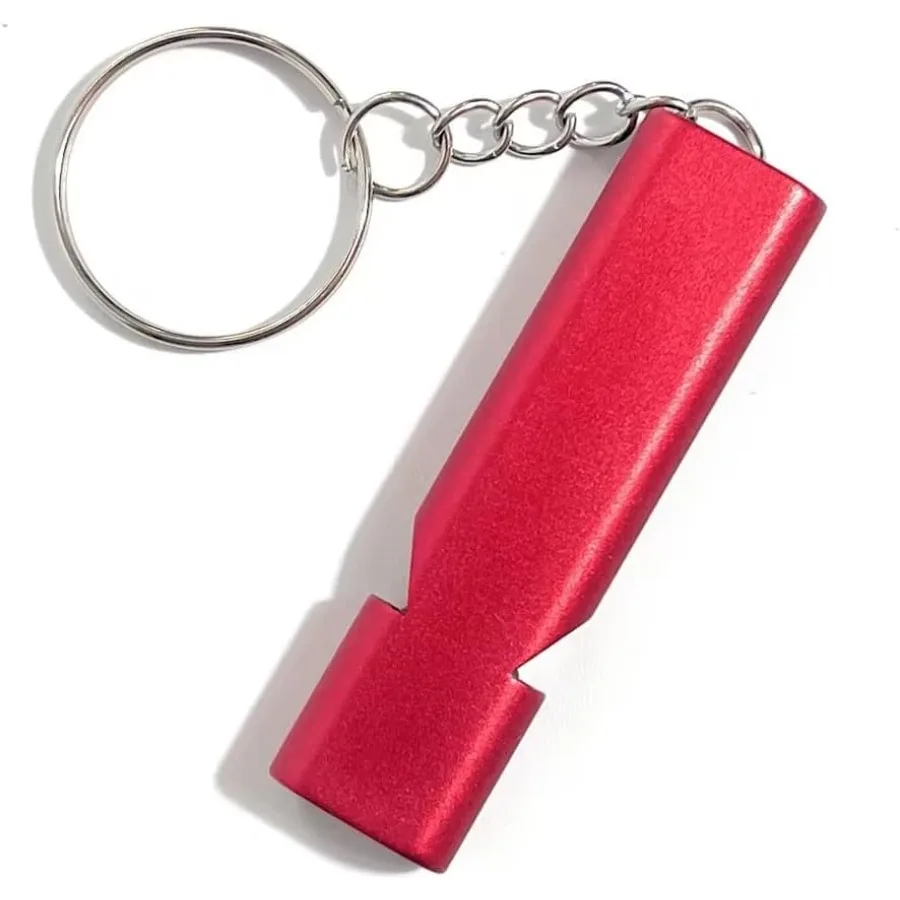 4 عبوات بصوت عال 120 ديسيبل أنبوب مزدوج صافرة الطوارئ سبائك الألومنيوم مقاومة للتآكل صافرة السلامة مع الحبل وسلسلة المفاتيح مثالية fo #3