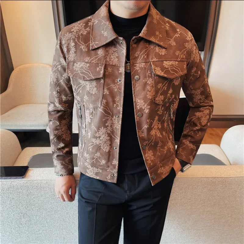 High Quality Autumn Leather Jacket Men Lapel Motorcycle Bike Jacket Casual Business Pu Coats Men Clothing Streetwear